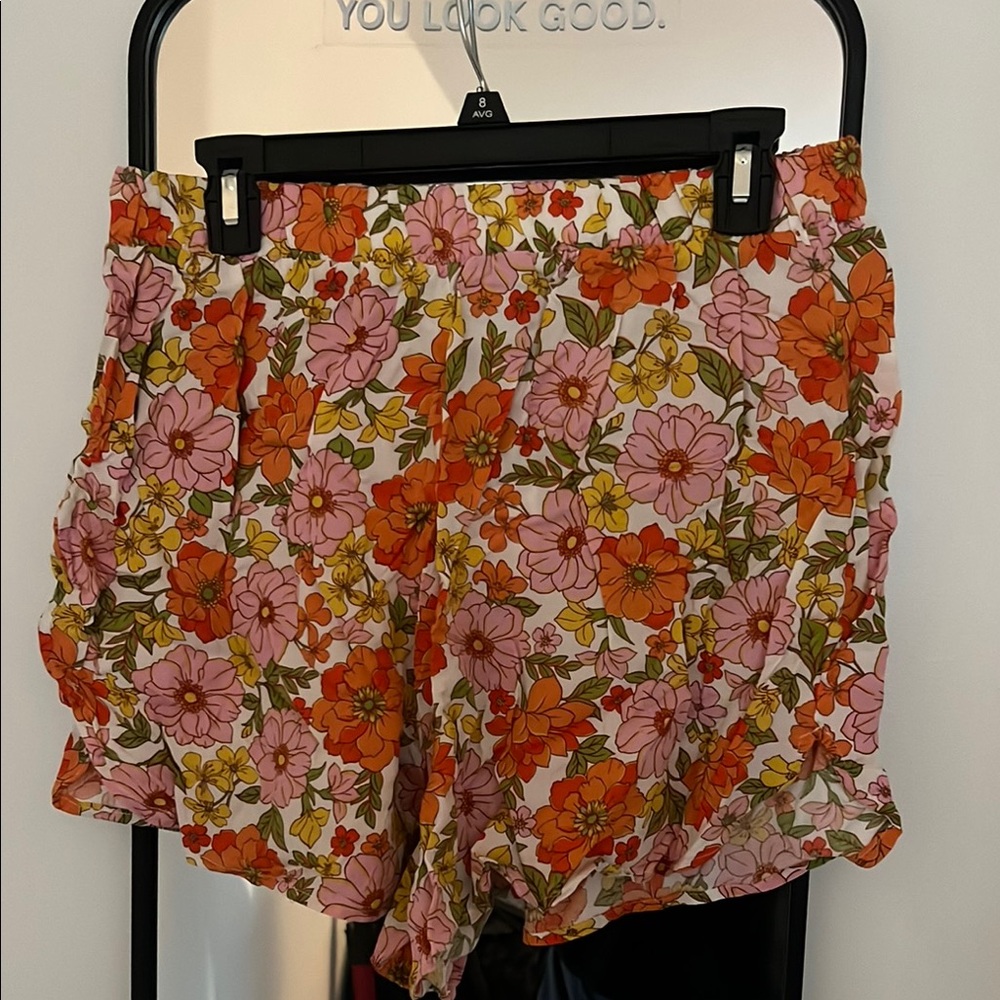 Rue21 High Waist Pink and Orange Shorts